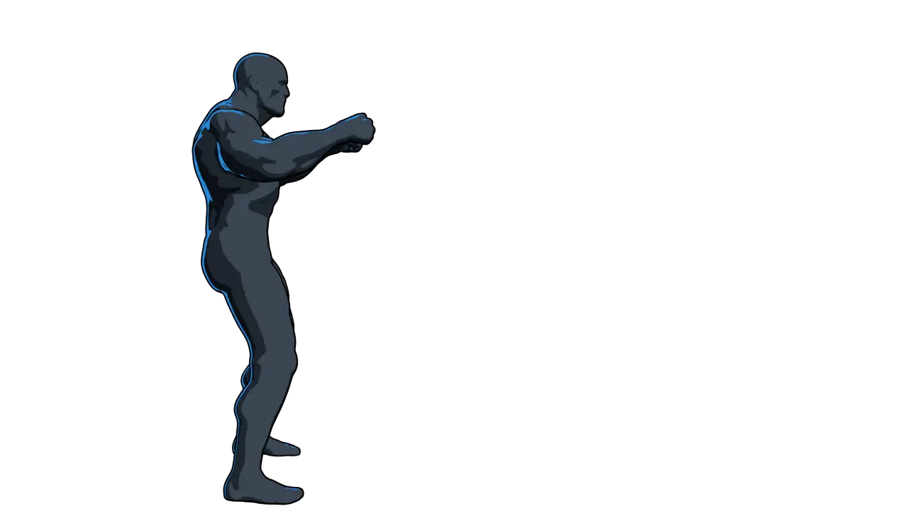 EQ 1 Fighting Dummy. The full dummy side-on, from its right.